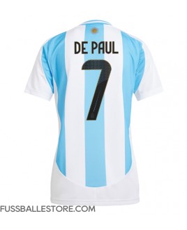 Günstige Argentinien Rodrigo De Paul #7 Heimtrikot Damen Copa America 2024 Kurzarm